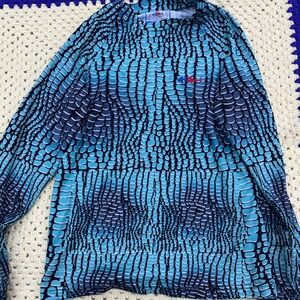 Home run Blue animal scale Patterned Long Sleeve Shirt youth XS